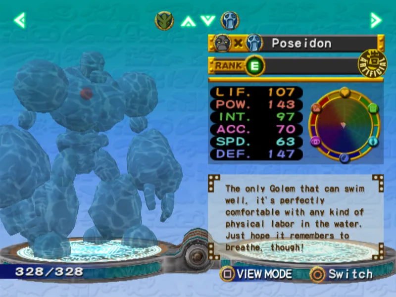 Poseidon Monster Rancher 4 Golem