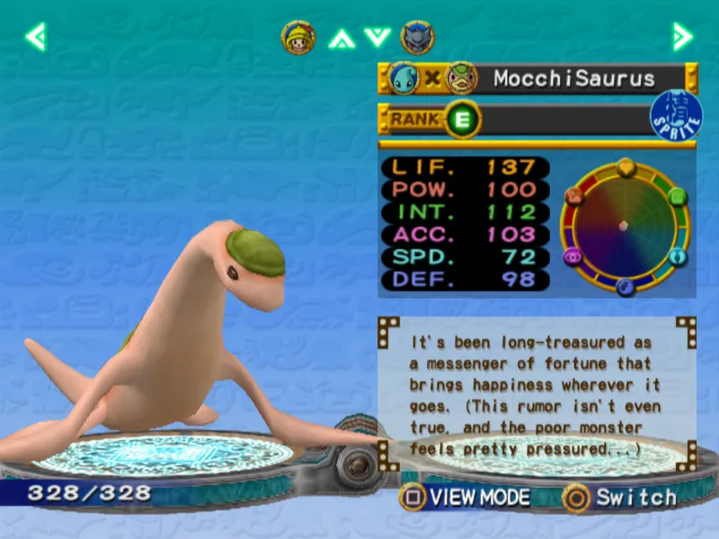 MocchiSaurus Monster Rancher 4 Lesione