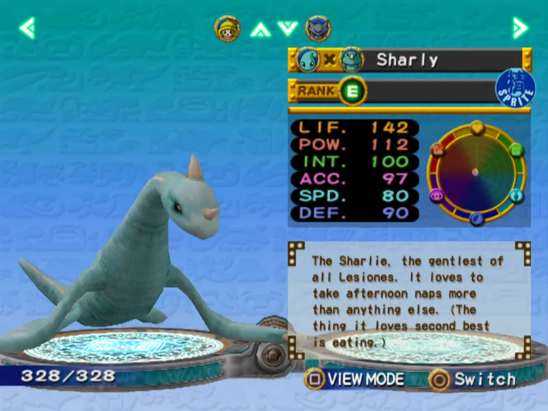 Sharly Monster Rancher 4 Lesione