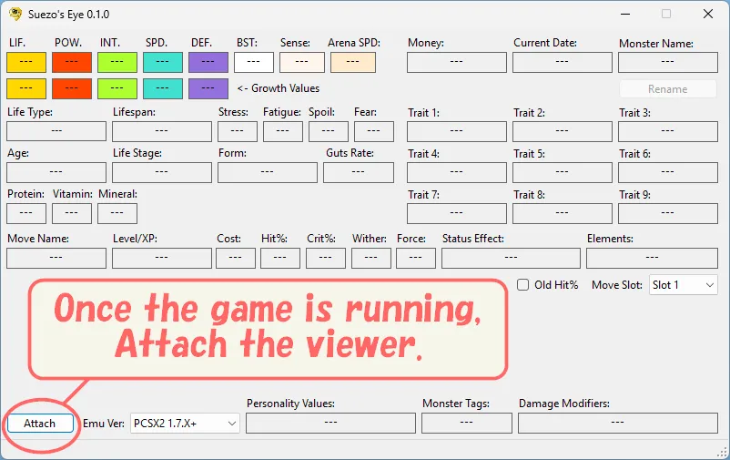Lexi's Suezo's Eye side by side with game data