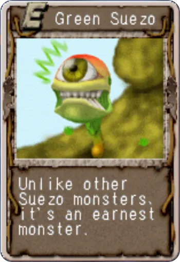 Green Suezo Monster Rancher 2 card images Suezo/Plant