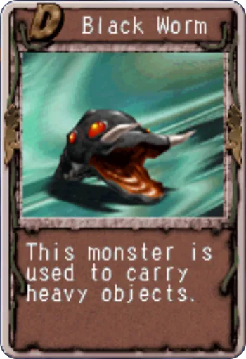 Black Worm Monster Rancher 2 card images Worm/Monol