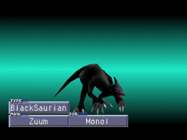 Zuum/Monol (BlackSaurian) Monster Rancher 2 Zuum
