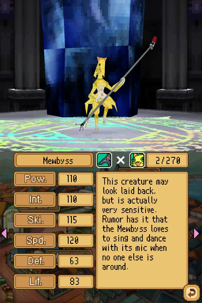 Mewbyss Monster Rancher DS Abyss